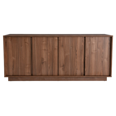 Buffet Scandinave 4 Portes L180 cm – Bois Plaqué Noyer | ELVIRA