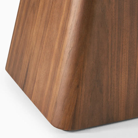 Table BLANCIA – Plateau en Céramique Blanche & Socle en Bois Noyer 180 x 90 Cm