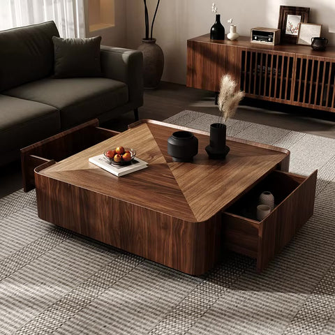 Table Basse Carrée en Noyer - NORIA