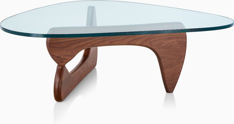 NOGUCHI – Table Basse Sculpturale en Verre Sécurisé et Bois
