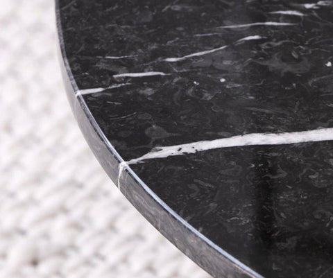 MIRABELA – Table Basse en Marbre avec Socle en Bois Hêtre Bardé Massif