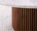 MIRABELA – Table Basse en Marbre avec Socle en Bois Hêtre Bardé Massif