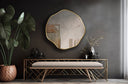 Miroir circulaire asymétrique design moderne pour intérieur contemporain