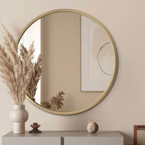 Miroir rond avec cadre en métal – Design contemporain