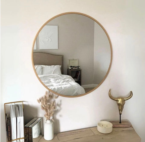 Miroir rond avec cadre en métal – Design contemporain