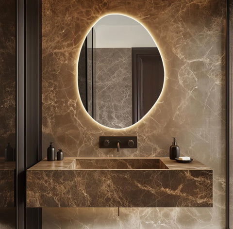 Miroir de courtoisie irrégulier lumineux