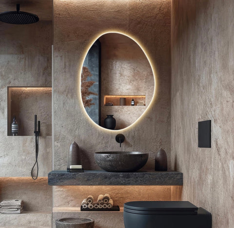 Miroir de courtoisie irrégulier lumineux