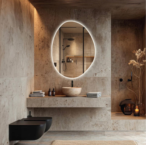 Miroir de courtoisie irrégulier lumineux