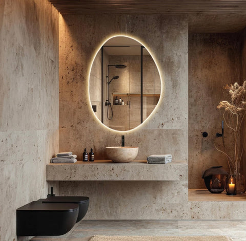 Miroir de courtoisie irrégulier lumineux