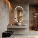 Miroir de Salle de Bain Ovale avec Éclairage LED Intégré
