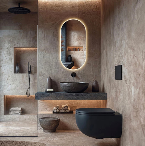 Miroir de Salle de Bain Ovale avec Éclairage LED Intégré