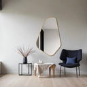 Miroir Mural Noir Asymétrique de Forme Organique