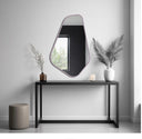 Miroir Mural Noir Asymétrique de Forme Organique