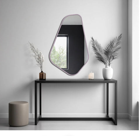 Miroir Mural Noir Asymétrique de Forme Organique