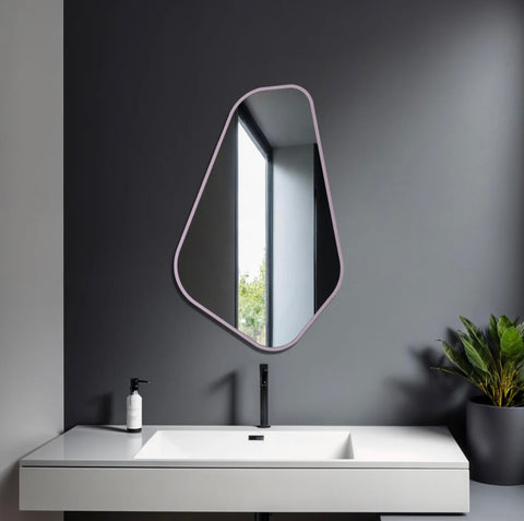 Miroir Mural Noir Asymétrique de Forme Organique