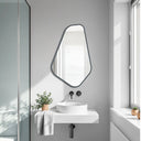 Miroir Mural Noir Asymétrique de Forme Organique