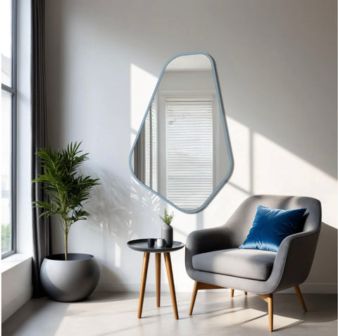 Miroir Mural Noir Asymétrique de Forme Organique