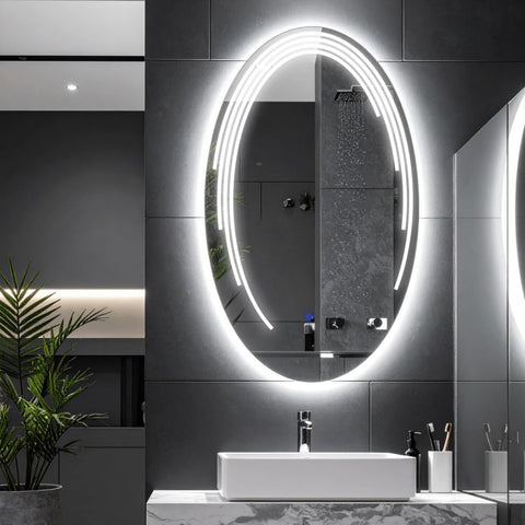 Ovalys – Miroir de Courtoisie LED en Forme d’Ellipse