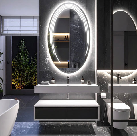 Ovalys – Miroir de Courtoisie LED en Forme d’Ellipse