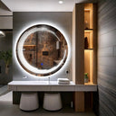 Miroir LED Calyra – Salle de Bain & Lavabo, Finition Sablée au Laser