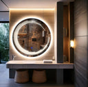 Miroir LED Calyra – Salle de Bain & Lavabo, Finition Sablée au Laser