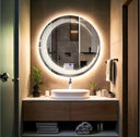 Miroir LED Calyra – Salle de Bain & Lavabo, Finition Sablée au Laser
