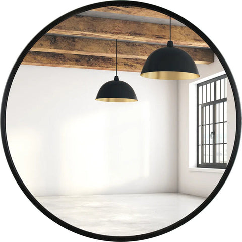 Miroir rond avec cadre en métal – Design contemporain