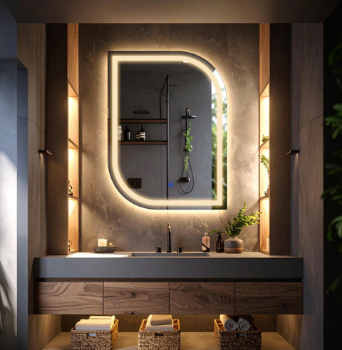 Orlina LED – Miroir de Courtoisie Rectangulaire Élégant