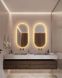 Lot de 2 Miroirs Ovalys LED – Salle de Bain avec Éclairage Intégré