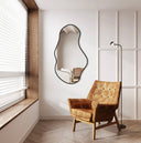 Onyra – Miroir Mural Décoratif en Skaï Noir