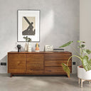 SOLVEN – Buffet en Bois Plaqué Noyer 180 cm