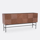 Buffet Enfilade NOREVIA – Façade Reliéfée en Bois Plaqué Noyer