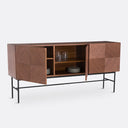 NOREVIA Enfilade Sideboard – Walnut Veneer Wood Relief Front