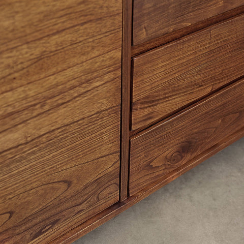 SOLVEN – Buffet en Bois Plaqué Noyer 180 cm