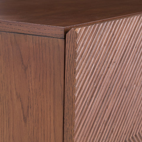 Buffet Enfilade NOREVIA – Façade Reliéfée en Bois Plaqué Noyer