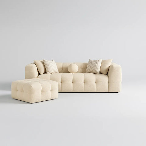 Canapé VELUNA + Pouf – Design Confortable & Élégance Contemporaine