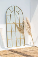 Large Gold Wall Mirror – Arched Shape, 200 x 100 cm