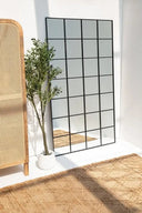 Textured Black Wall Mirror – XL 210 x 120 cm, Architectural Style