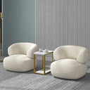 Ensemble Cosy : 2 Fauteuils Tissu Texturé & Plateau d’Appoint Design