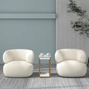 Ensemble Cosy : 2 Fauteuils Tissu Texturé & Plateau d’Appoint Design