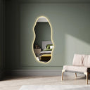 Grand miroir mural asymétrique avec éclairage VÉLORIA