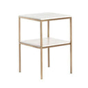 Table d’Appoint 2 Étages – Plateau en Marbre Blanc & Design Élégant