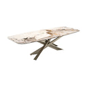 Table à Manger SOLVIA – Plateau en Céramique & Pieds en Acier, Design Contemporain