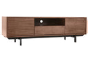 Meuble TV vintage en bois foncé avec niche ouverte ORÉLIA