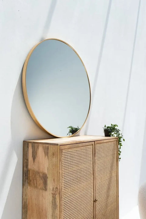 Miroir Rond à Cadre Doré – Disponible en 7 Diamètres