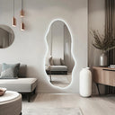Grand miroir mural asymétrique avec éclairage VÉLORIA