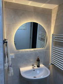 Miroir de salle de bain demi-cercle avec éclairage LED CALISTA