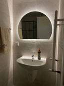 Miroir de salle de bain demi-cercle avec éclairage LED CALISTA
