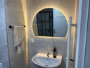 Miroir de salle de bain demi-cercle avec éclairage LED CALISTA