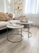 Tables rondes assorties avec surface en marbre